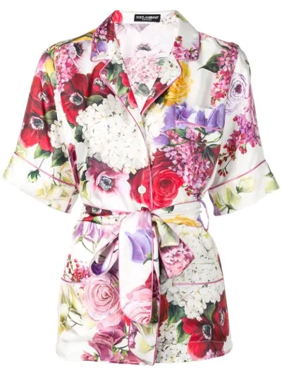 Shop Dolce & Gabbana Belted Pyjama Style Blouse In Pink