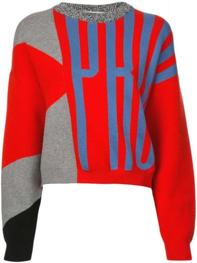 Shop Proenza Schouler Pswl Graphic Jacquard Sweater In Red