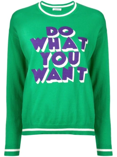 Shop P.a.r.o.s.h Do What You Want Sweater In Green