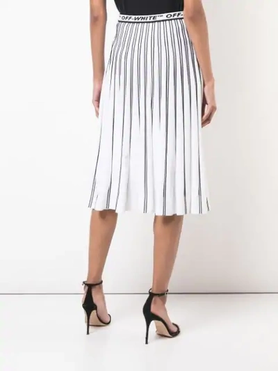 Shop Off-white Pleated Logo Skirt In White
