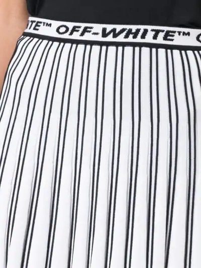 Shop Off-white Pleated Logo Skirt In White