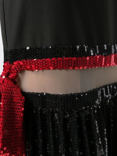 Shop Atu Body Couture Pleated Sequin Maxi Skirt In Black