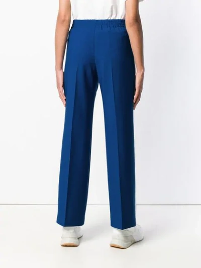 Miu Miu Striped Wool And Mohair-blend Track Pants In Blue