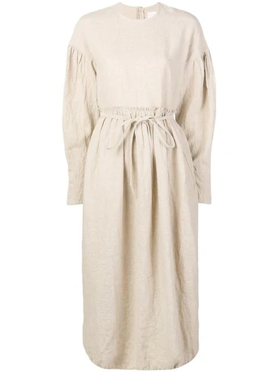 Shop École De Curiosités Longsleeved Dress - Neutrals