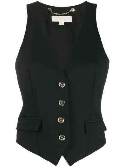 Shop Michael Michael Kors Slim Waistcoat In Black