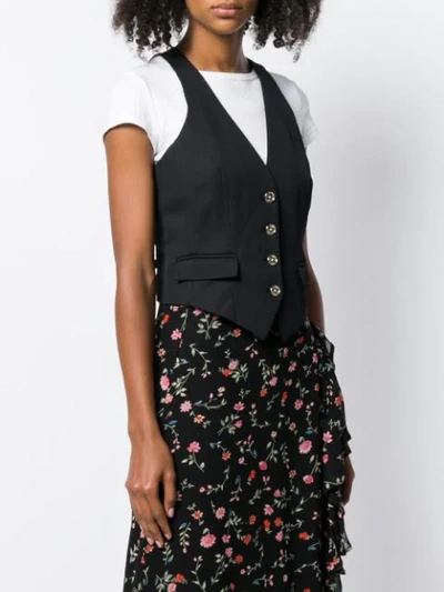 Shop Michael Michael Kors Slim Waistcoat In Black