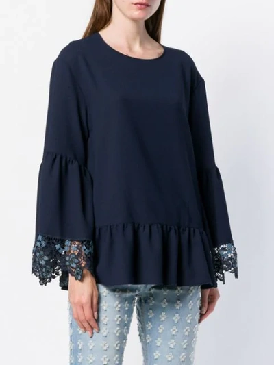 Shop See By Chloé Lace-embroidered Blouse - Blue