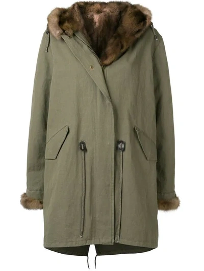 Shop Liska Trimmed Parka Coat In Green