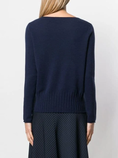 ALLUDE LIGHTWEIGHT KNITTED SWEATER - 蓝色