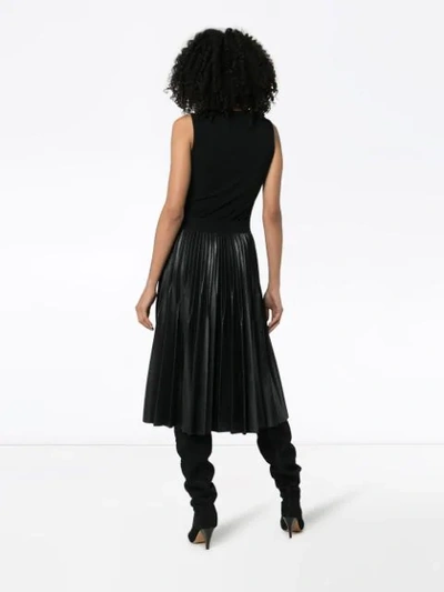 Shop Givenchy Sleeveless Pleated Midi Dress In Black