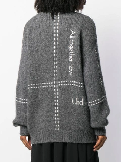 Shop Stella Mccartney All Together Now Embroidered Jumper In Grey