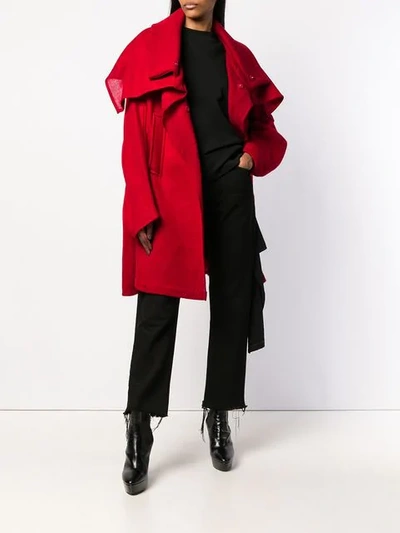 Shop Y's Oversized Single Breasted Coat In Red
