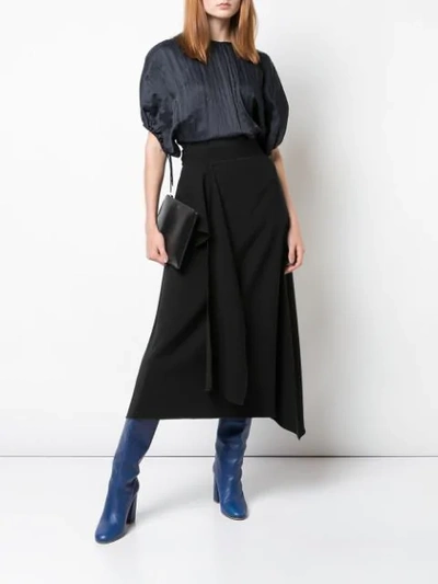 Shop Jil Sander Creased Detail Dress In Black