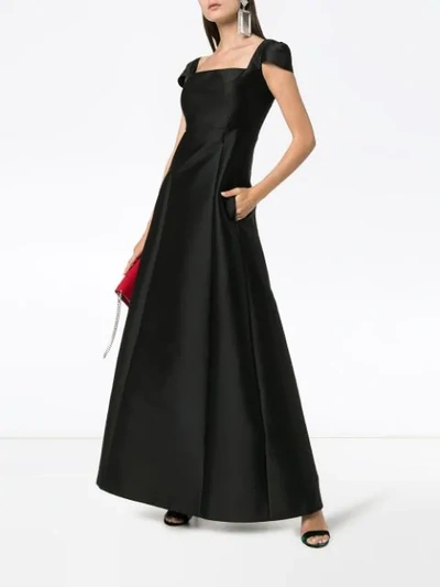 Shop Vika Gazinskaya Bell Hem Maxi Dress In Black