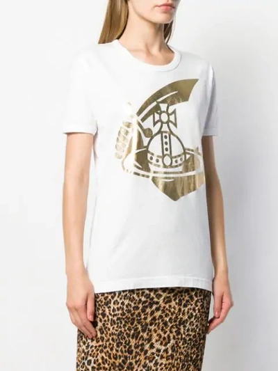 Shop Vivienne Westwood Anglomania Logo Printed T-shirt In White