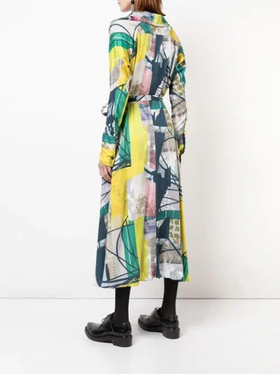 Divka Abstract Print Shirt Dress In Green
