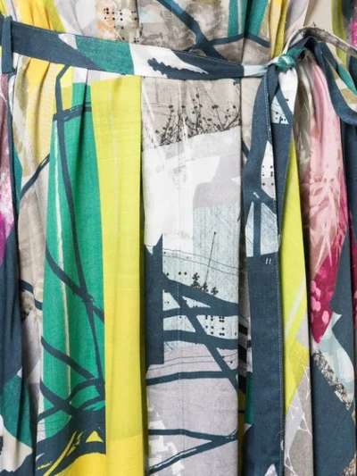 Divka Abstract Print Shirt Dress In Green