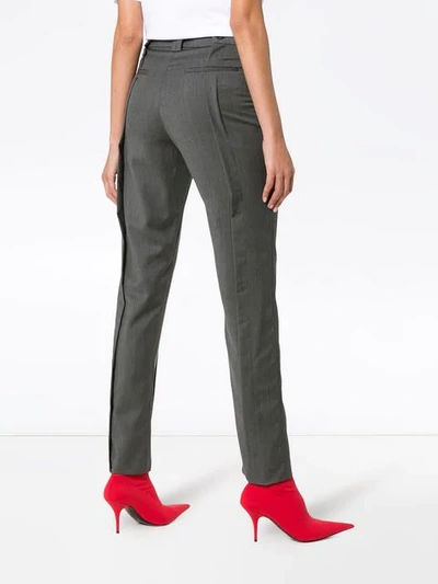 Shop Delada Mid-rise Trousers With Pleat In Grey