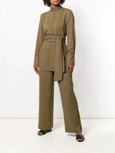 Shop Layeur Flared Trousers In Green