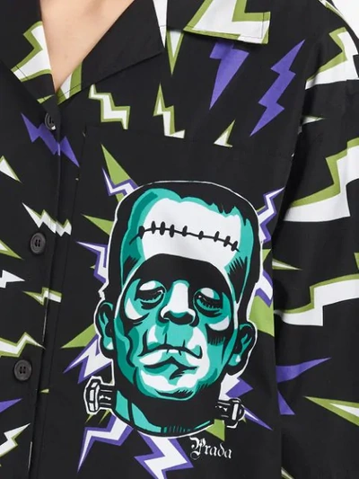 Shop Prada Frankenstein Lightning Bolt Shirt In Green