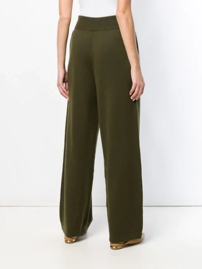 Shop Barrie Knitted Wide-leg Trousers In Green