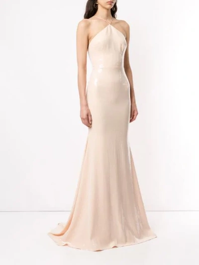 Shop Alex Perry Aleta Sequin Gown In Neutrals