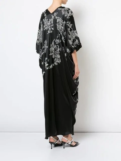 Shop Josie Natori Couture Pagoda Cocoon Kaftan In Black