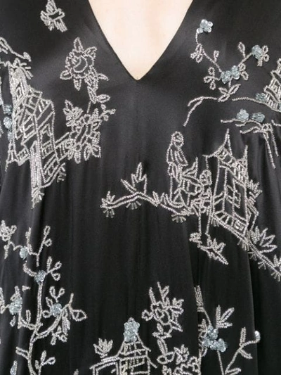 Shop Josie Natori Couture Pagoda Cocoon Kaftan In Black