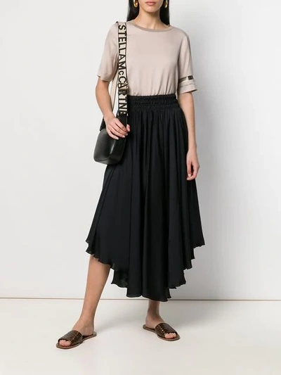 Shop Fabiana Filippi Asymmetric Pleated Skirt In Black