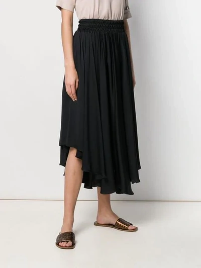 Shop Fabiana Filippi Asymmetric Pleated Skirt In Black