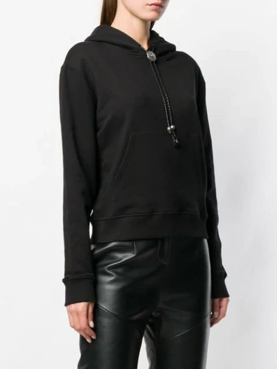 Shop Saint Laurent Hardware Drawstring Hoodie In Black