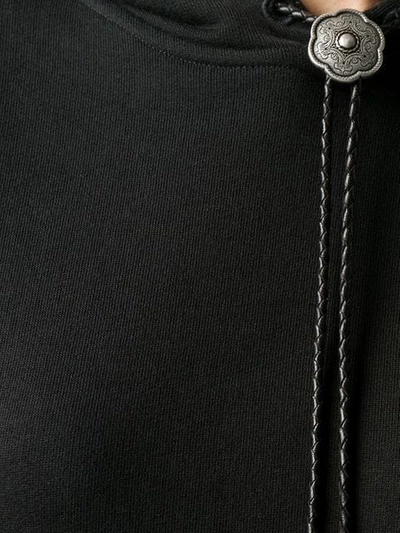 Shop Saint Laurent Hardware Drawstring Hoodie In Black