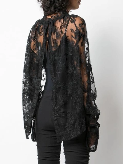 Shop Ann Demeulemeester Floral Lace Blouse In Black