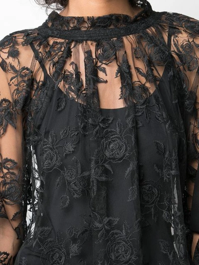 Shop Ann Demeulemeester Floral Lace Blouse In Black