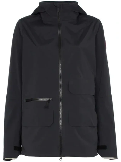 Shop Canada Goose Pacifica Zip-up Raincoat In Black