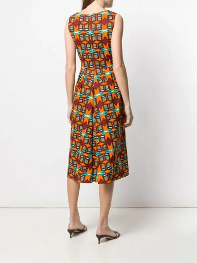 Shop Aspesi Orange Fitted Dress In Brown