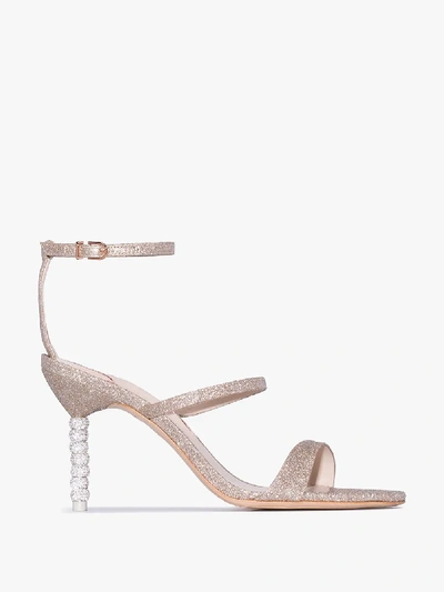 Shop Sophia Webster Metallic Gold Rosalind 85 Glitter Sandals