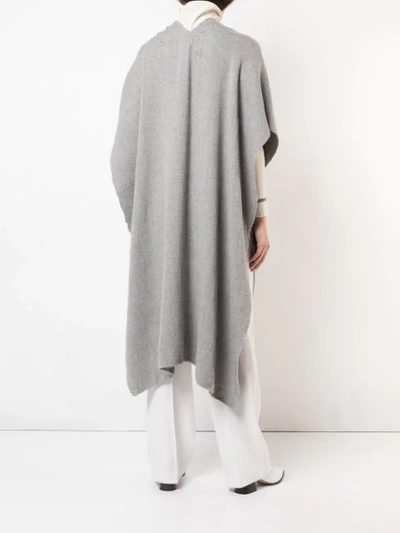 Voz Hand-woven Poncho In Grey