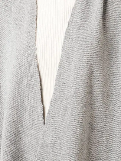 Voz Hand-woven Poncho In Grey