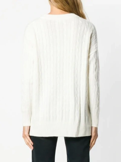 Shop N•peal Cable Knit Jumper In White