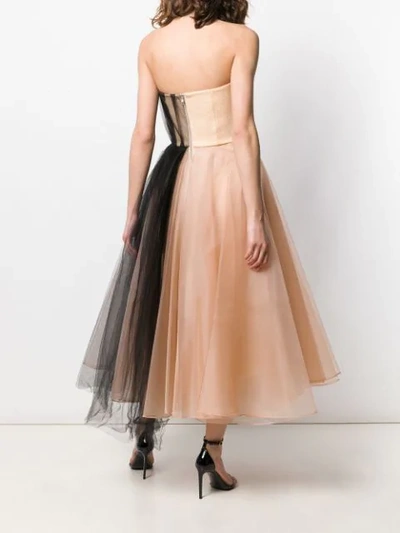 Shop Alex Perry Structured Tulle Dress In Neutrals