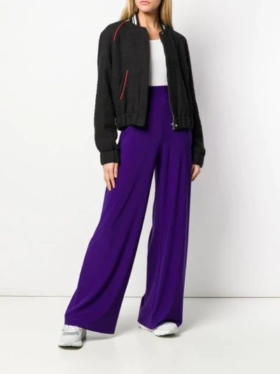 NORMA KAMALI HIGH-WAISTED TROUSERS - 紫色