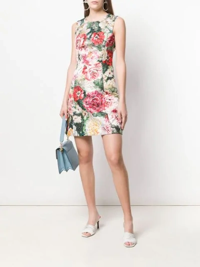 Shop Dolce & Gabbana Floral A-line Dress In Green