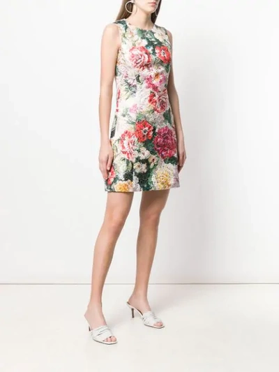 Shop Dolce & Gabbana Floral A-line Dress In Green