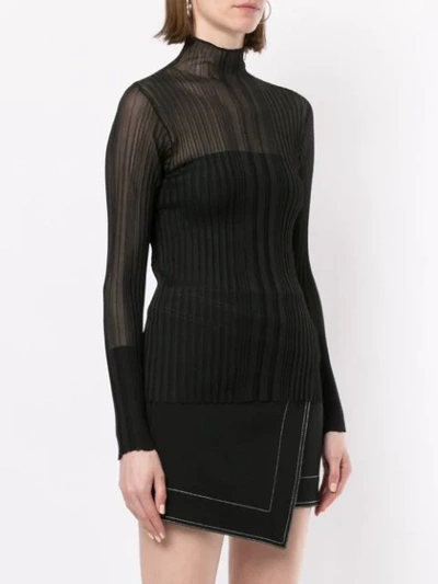 Shop Dion Lee Opacity Pleat Top In Black