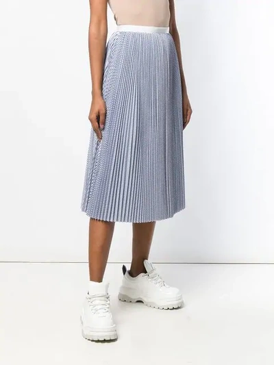 Shop Sacai Pleated Midi Skirt - Blue