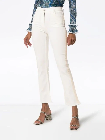 Shop Etro Cropped Flared Jeans In White