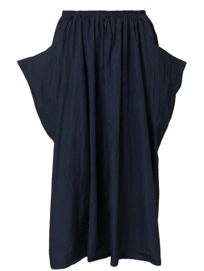 Shop Comme Des Garçons Comme Des Garçons Asymmetric Midi Skirt In Blue