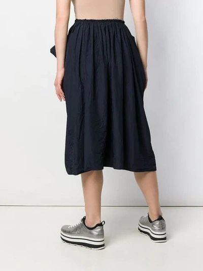 Shop Comme Des Garçons Comme Des Garçons Asymmetric Midi Skirt In Blue