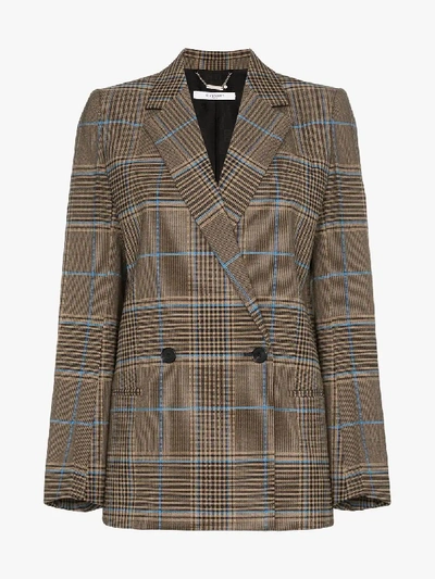 Shop Givenchy Double-breasted Check Jacket In 103 - Brown
